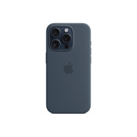 Луксозен силиконов гръб оригинален MT1D3ZM/A OFFICIAL Apple Silicone Case With MagSafe за Apple iPhone 15 Pro 6.1 тъмно син/Storm Blue